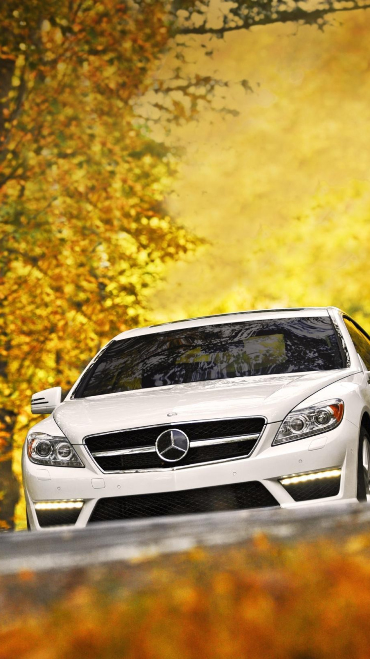 White Mercedes Benz c Class on Road During Daytime. Wallpaper in 750x1334 Resolution