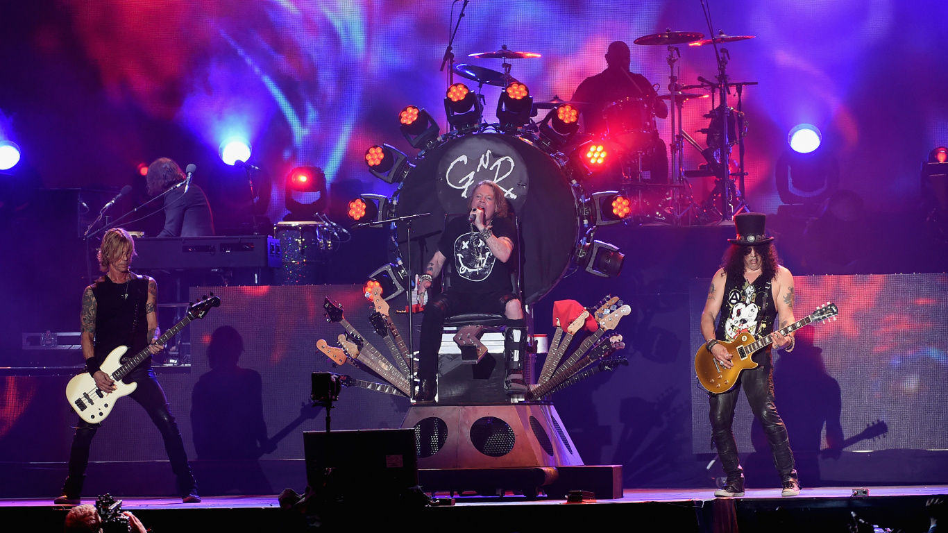 Guns N Roses, Konzert, Leistung, Unterhaltung, Darstellende Kunst. Wallpaper in 1366x768 Resolution