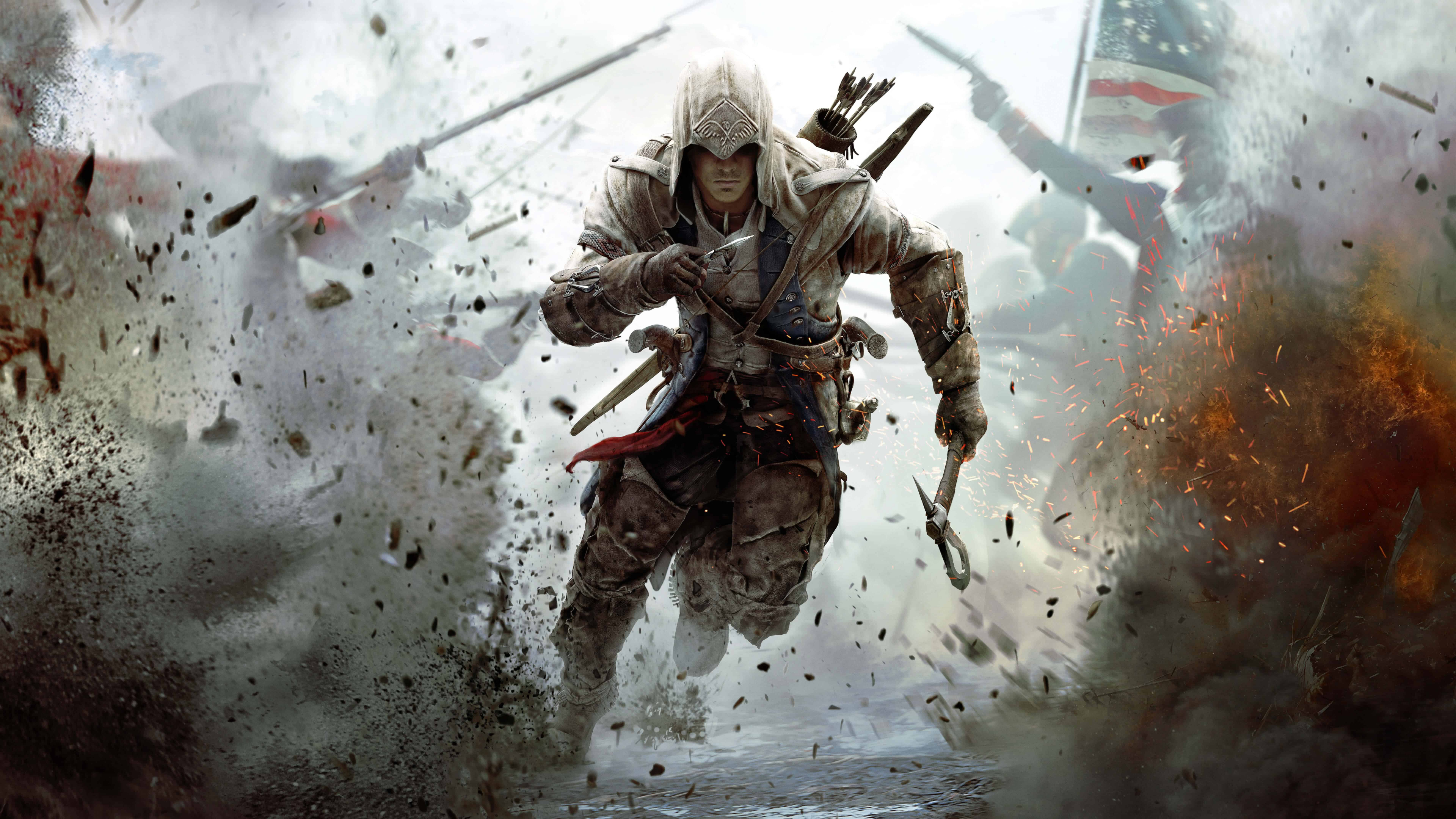 Assassins Creed III, Ubisoft, Video, Epic Running, Video Games. Wallpaper in 3840x2160 Resolution