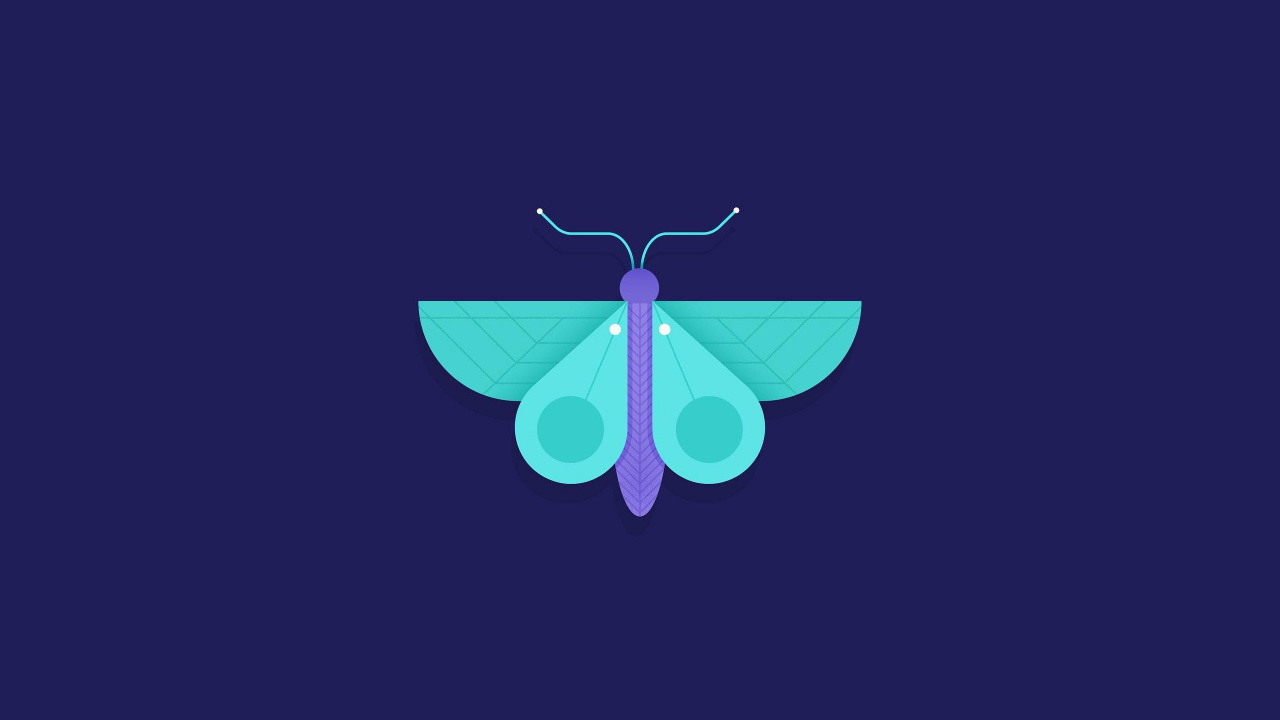 Illustration de Papillon Rose et Vert. Wallpaper in 1280x720 Resolution