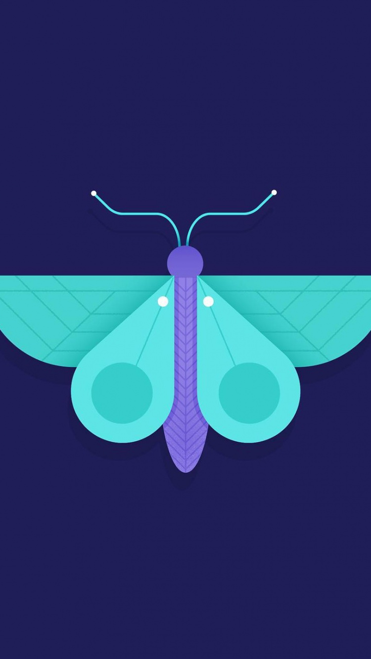 Illustration de Papillon Rose et Vert. Wallpaper in 750x1334 Resolution