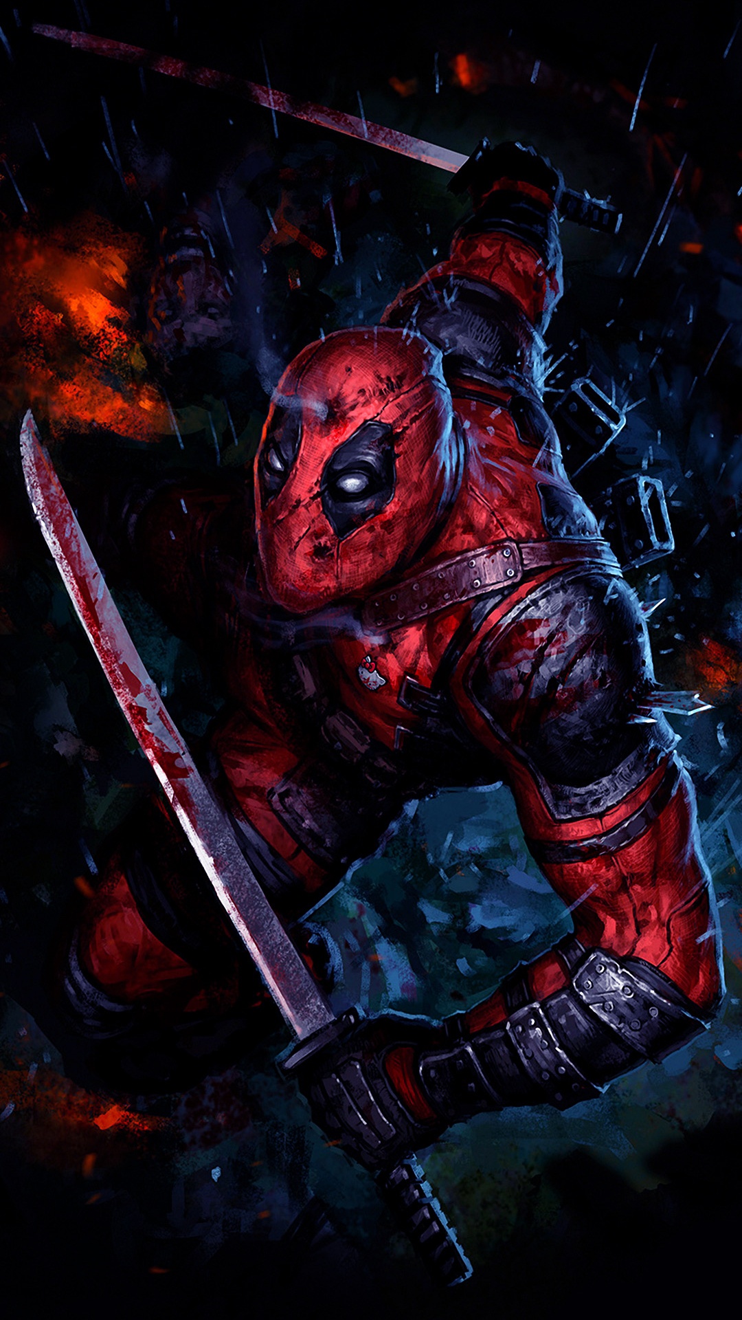 Wade Wilson, Kunst, Malerei, Übernatürliche Kreatur, Carmine. Wallpaper in 1080x1920 Resolution