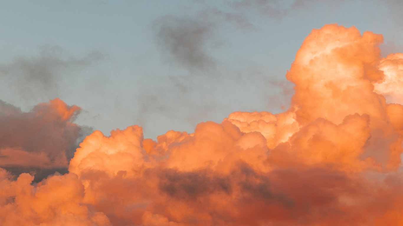 Cloud, Afterglow, Cumulus, Daytime, Orange. Wallpaper in 1366x768 Resolution