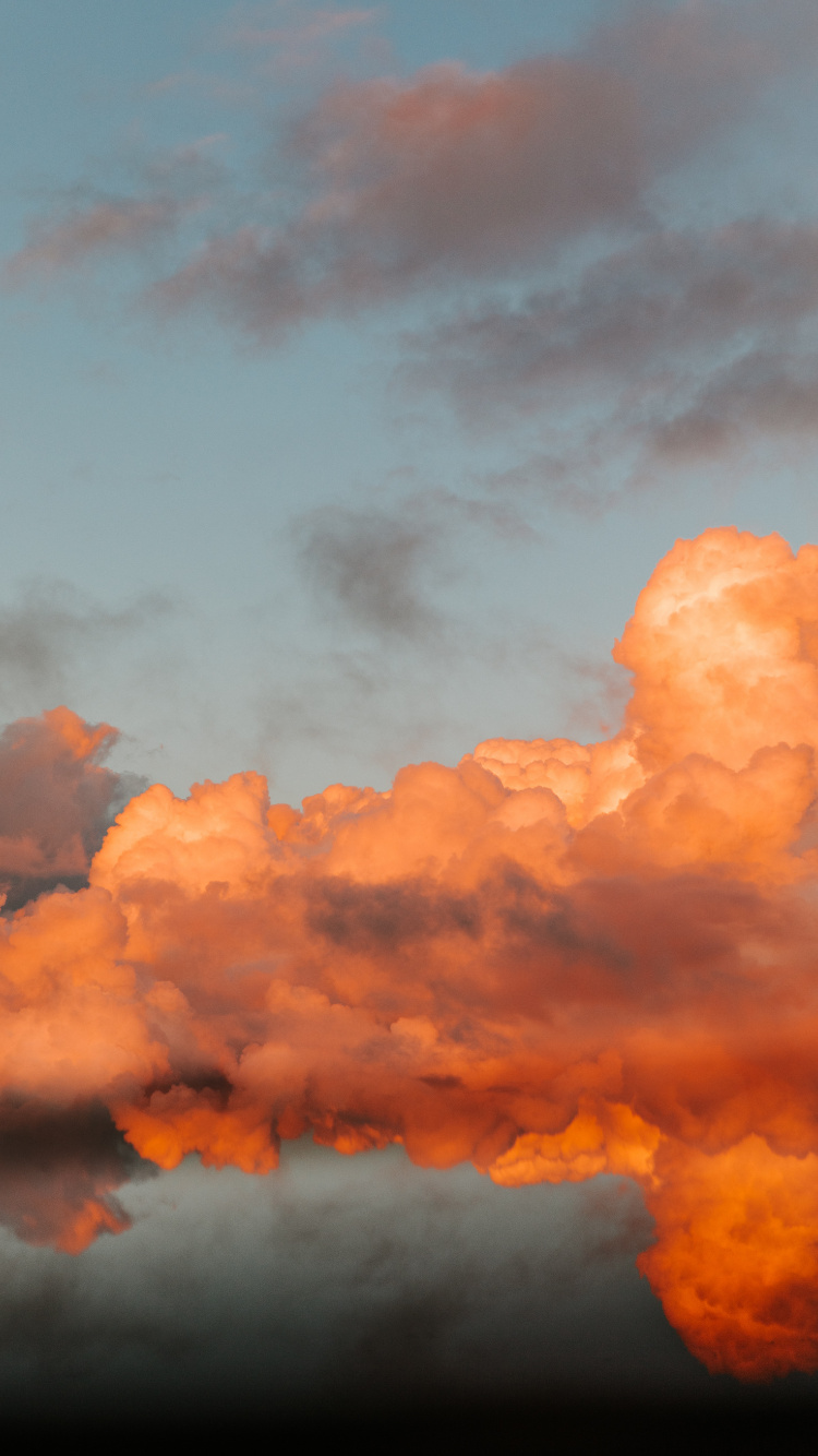 Cloud, Afterglow, Cumulus, Daytime, Orange. Wallpaper in 750x1334 Resolution