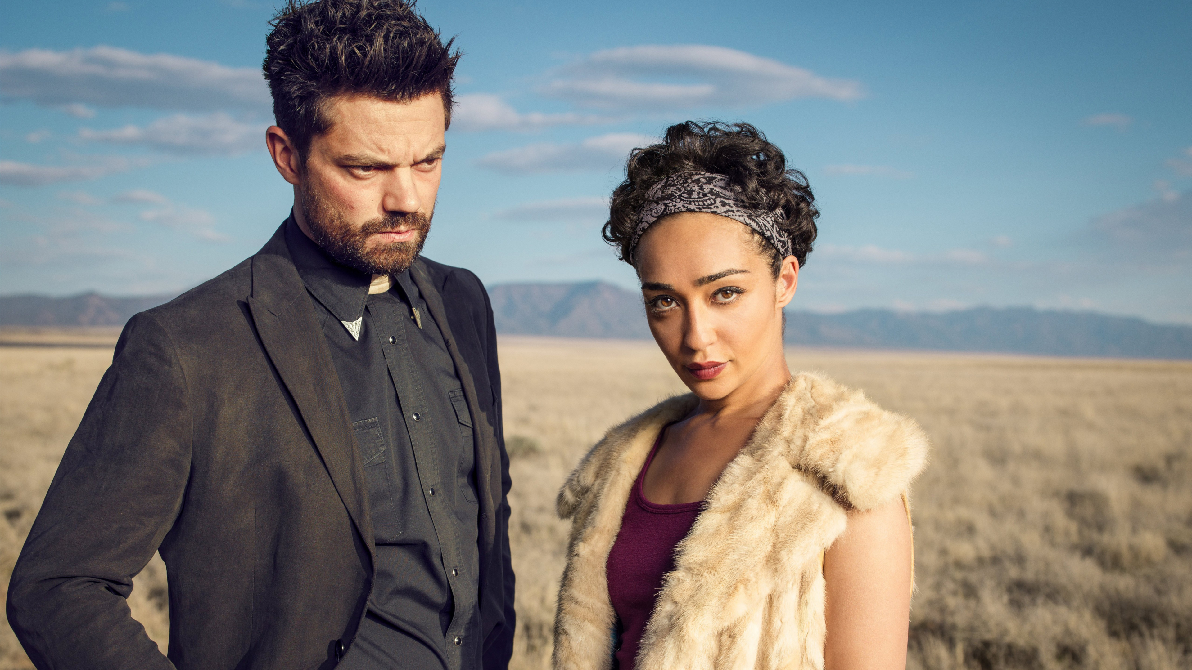 Prédicateur Jesse et Tulipe, Ruth Negga, Dominic Cooper, Jesse Custer, Prédicateur. Wallpaper in 3840x2160 Resolution