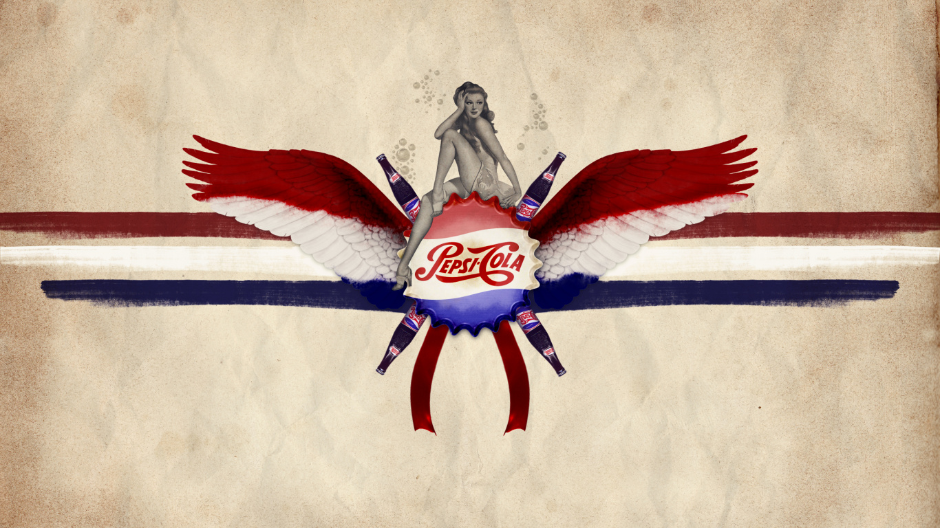 Pepsi, Cola, Coca-cola, Red, Wing. Wallpaper in 1366x768 Resolution