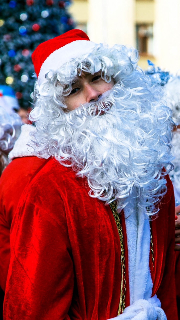 Santa Claus, Ded Moroz, Carnival, Festival, Christmas Day. Wallpaper in 720x1280 Resolution