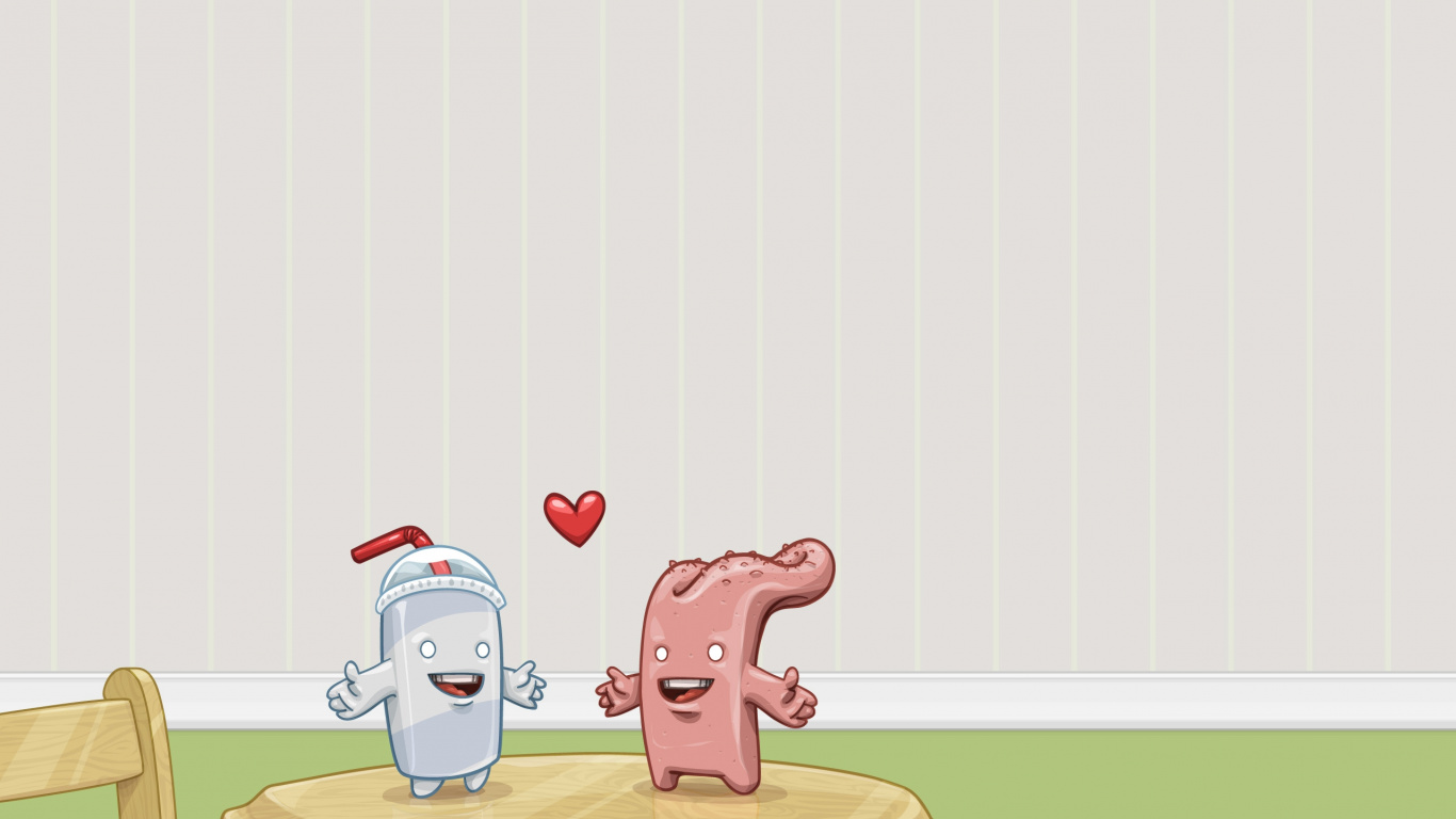 Cartoon, Illustration, Design, Romantik. Wallpaper in 1366x768 Resolution