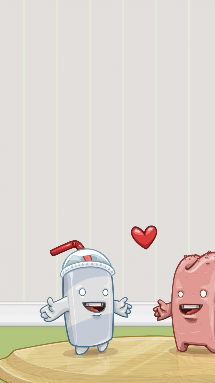 Cartoon, Illustration, Design, Romantik. Wallpaper in 750x1334 Resolution