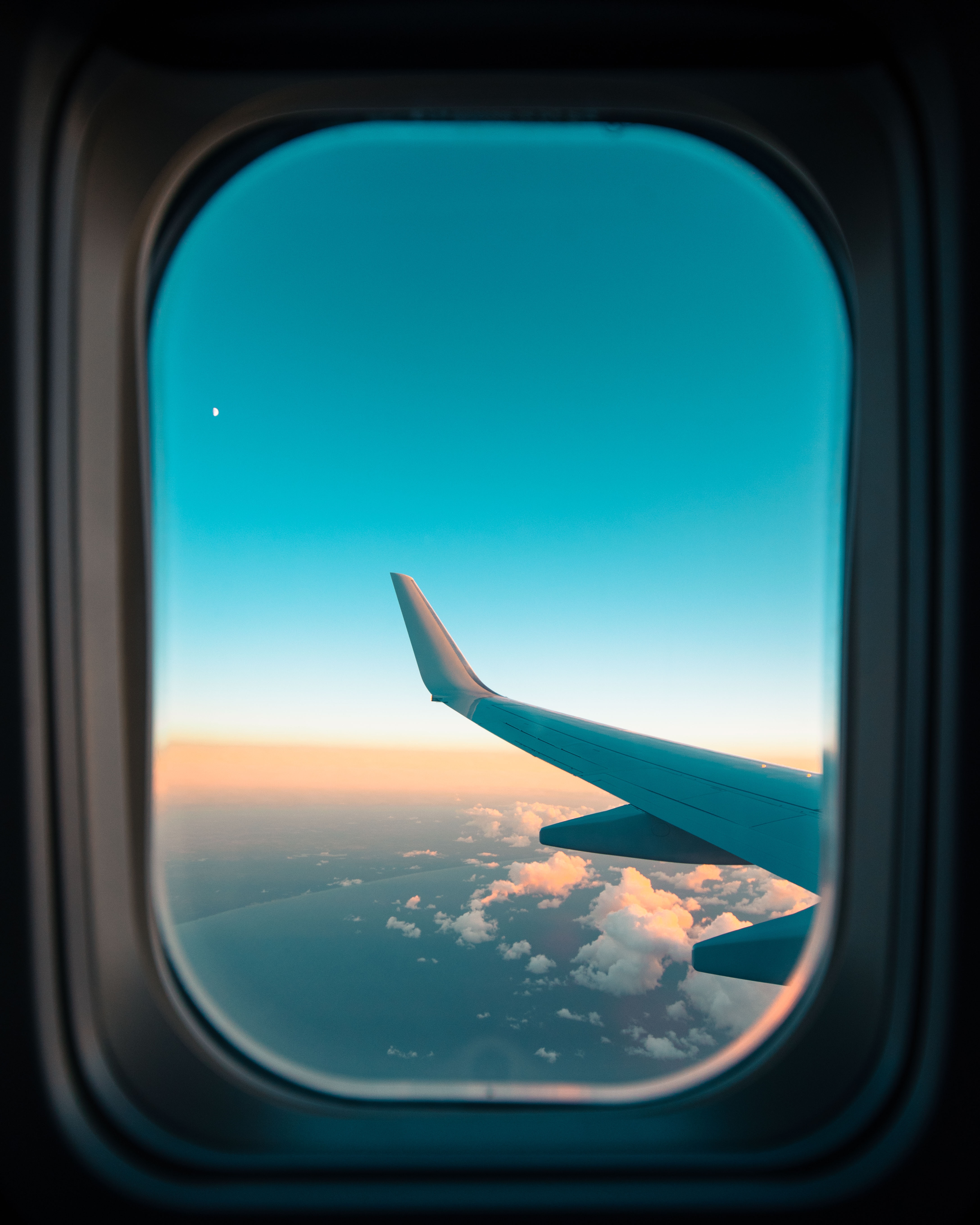 Wallpaper White And Blue Airplane Wing During Daytime Background Download Free Image