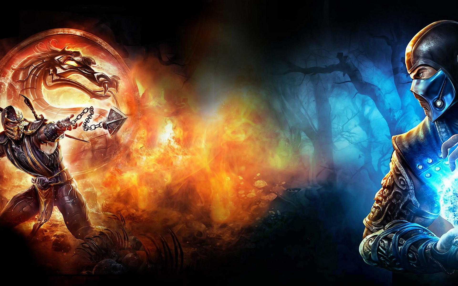 Wallpaper Mortal Kombat Pc Game Fire Dragon Cg Artwork Background Download Free Image