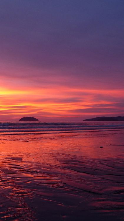 sunset, horizon, afterglow, body of water, sea