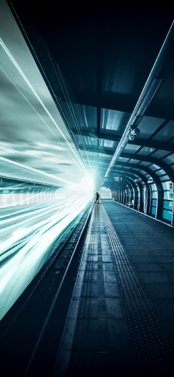 火车, 电力, 相似之处, 和阴影的色彩, 对称 壁纸 1125x2436 允许