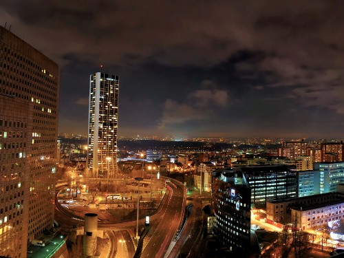 Image city buildings during night time