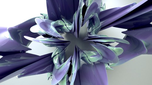 Image purple and green flower in close up photography