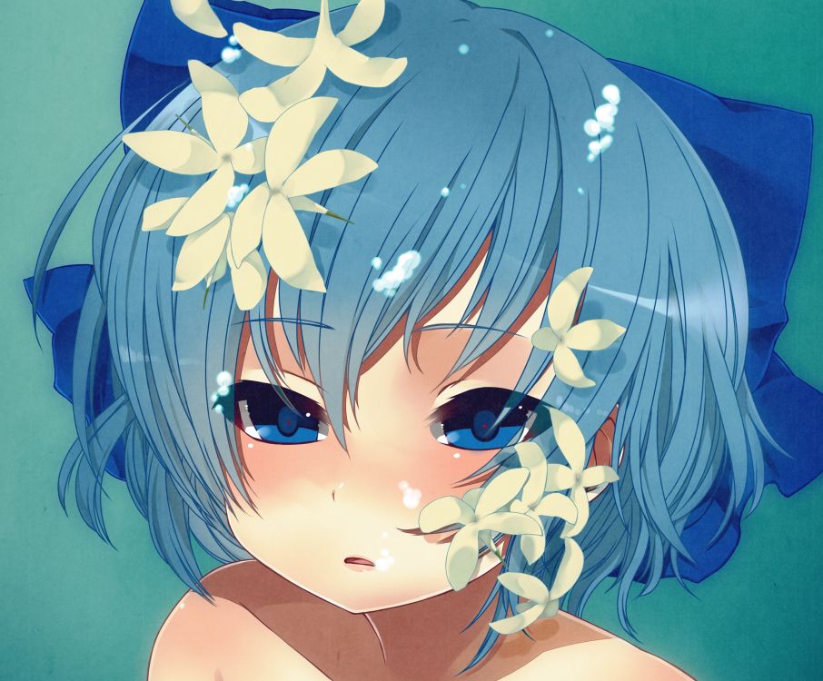Blauhaariges Mädchen Anime Charakter. Wallpaper in 2553x2112 Resolution