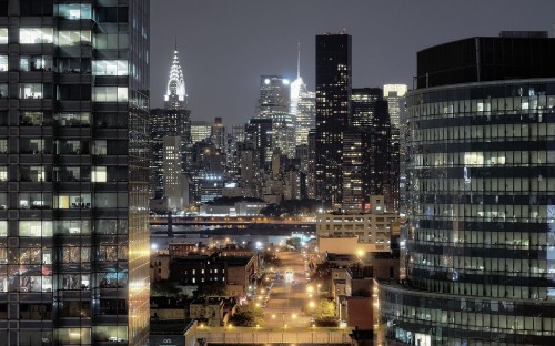 Image city skyline during night time