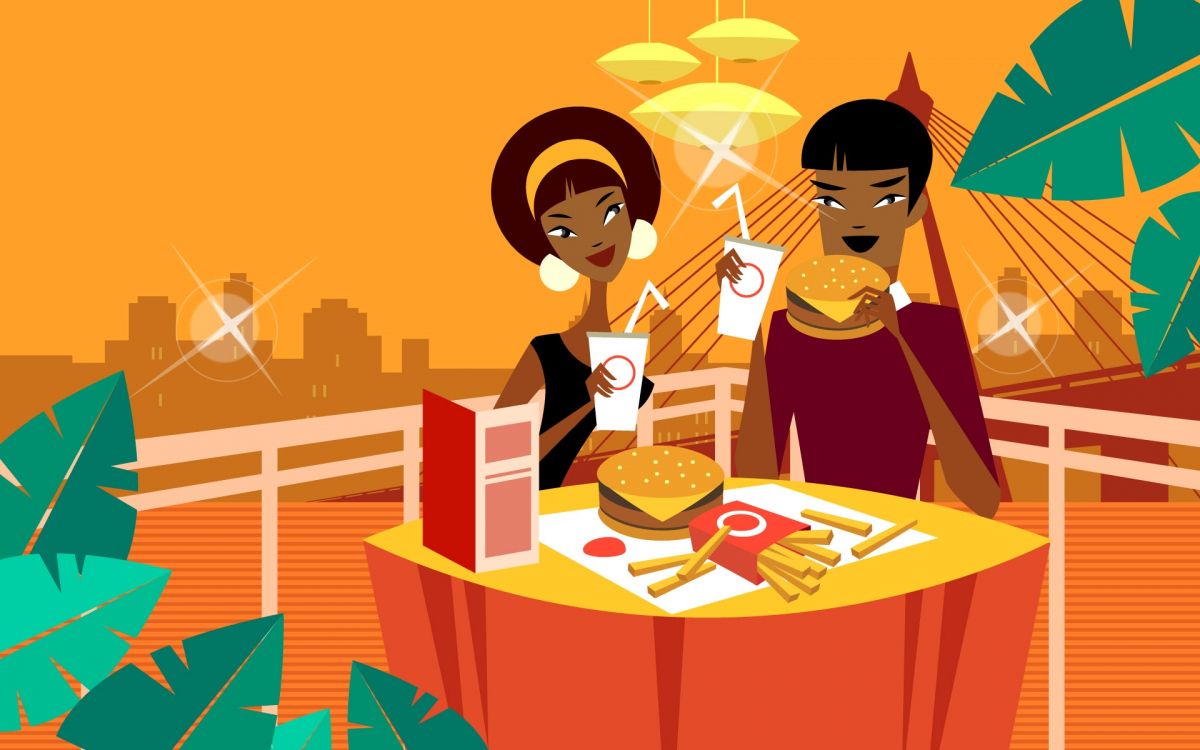 Mann Und Frau Sitzen Auf Stuhlillustration. Wallpaper in 1920x1200 Resolution