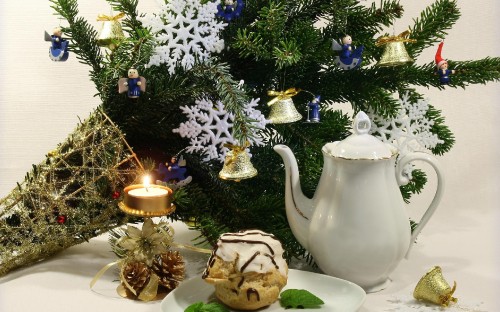 Image new year, christmas decoration, tree, party, candle