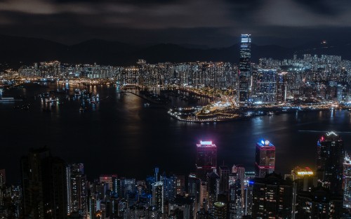 Image city skyline during night time