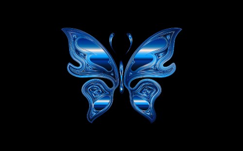 Image blue and black butterfly illustration