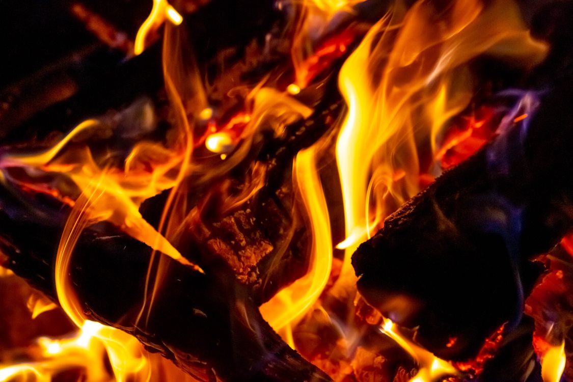 Orange and Black Fire in Close up Photography. Wallpaper in 5760x3840 Resolution