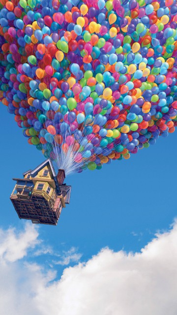 Image pixar, ellie fredricksen, cloud, blue, balloon