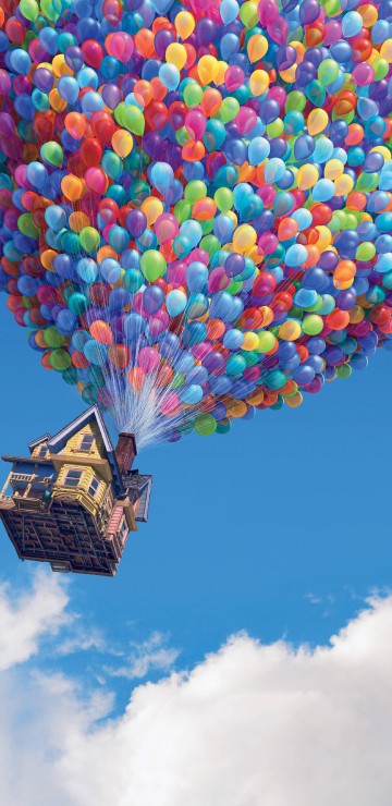 Image pixar, ellie fredricksen, cloud, blue, balloon