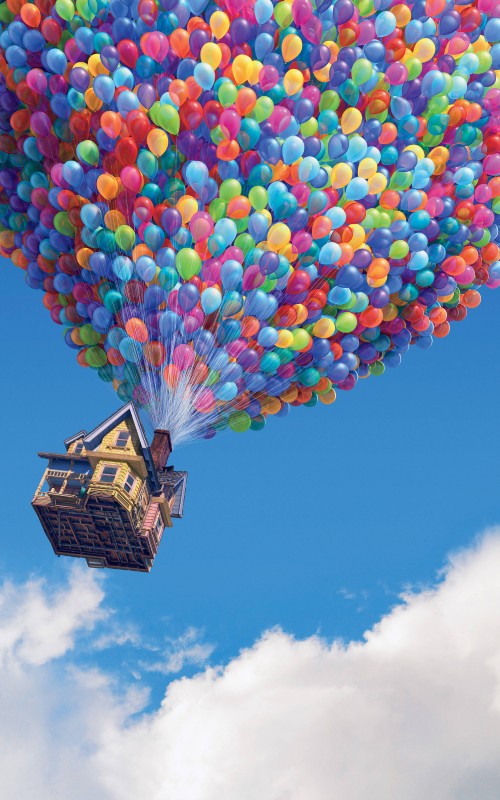 Image pixar, ellie fredricksen, cloud, blue, balloon