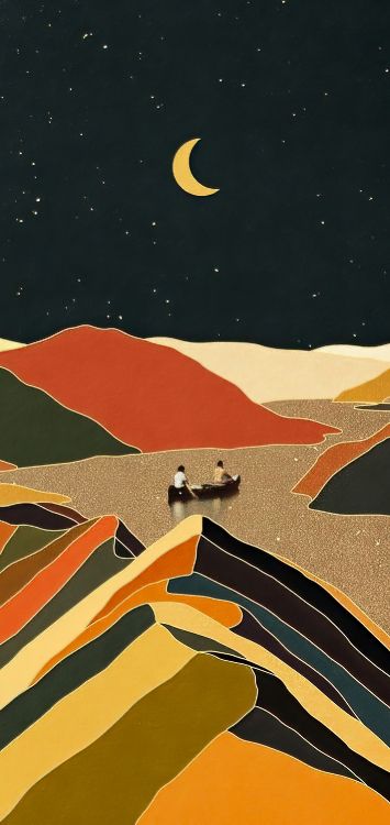 橙色, 月亮, 艺术, Crescent, 天文学对象 壁纸 1422x3000 允许