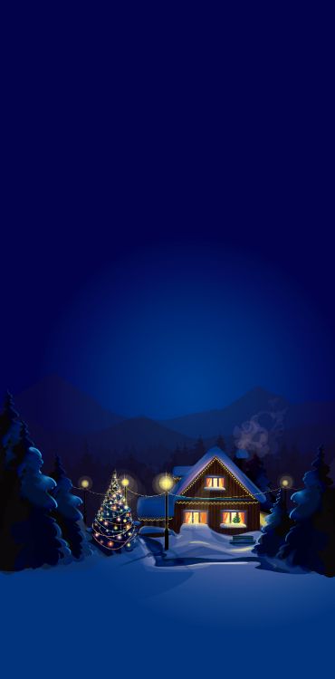 snow, mount scenery, winter, night
