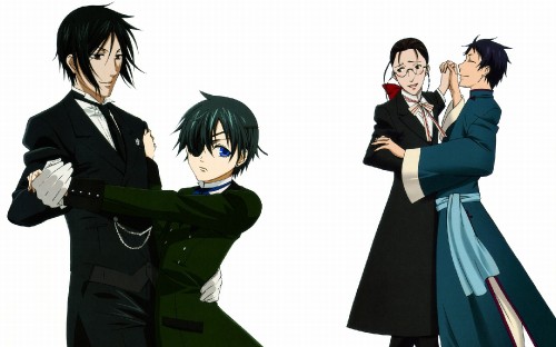 Image 2 male anime characters in black suit