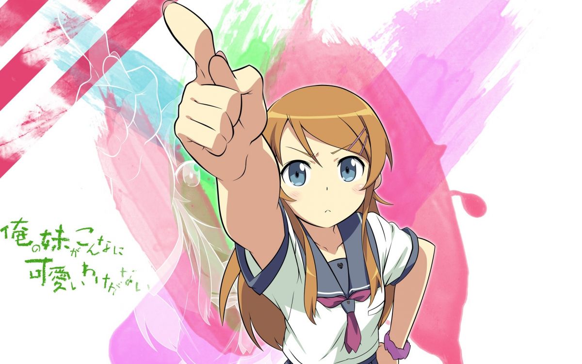 Oreimo, 卡通, 面部表情, 命misaka, 女孩 壁纸 1920x1200 允许
