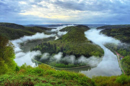 Image saarschleife, Saar, orscholz, horseshoe bend, landscape