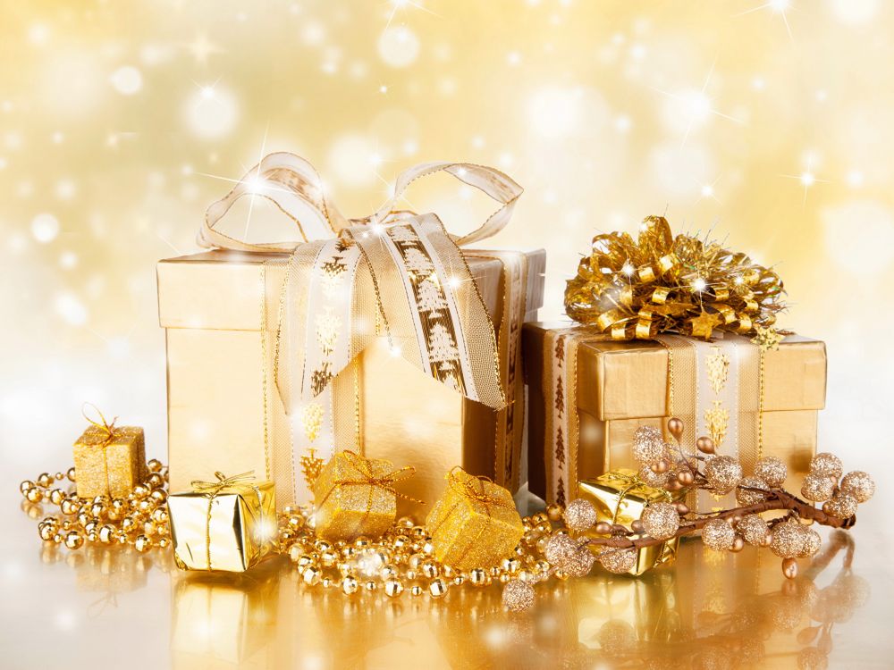 Regalo, El Día De Navidad, Oro, Decoración de la Navidad, Metal. Wallpaper in 2560x1920 Resolution