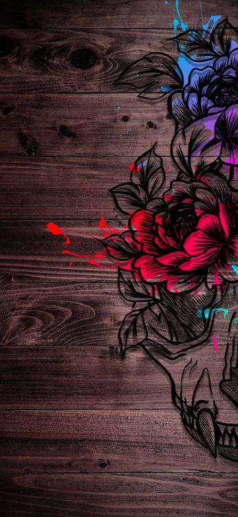 Artes Visuales, Arte, Pétalo, Pintura, Madera. Wallpaper in 1080x2340 Resolution