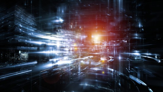 Image white light on black surface