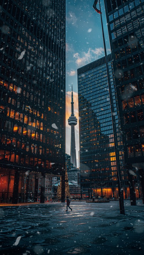 TORONTO, CANADA - APRIL 2015: Sunset View with George Brown College and CN  Tower Editorial Photo - Image of nature, pink: 104286661