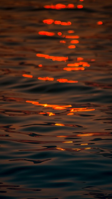 Image water, reflection, calm, orange, atmosphere