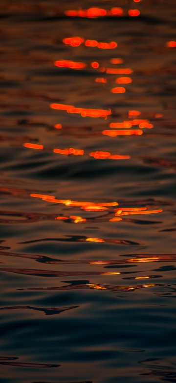 Image water, reflection, calm, orange, atmosphere