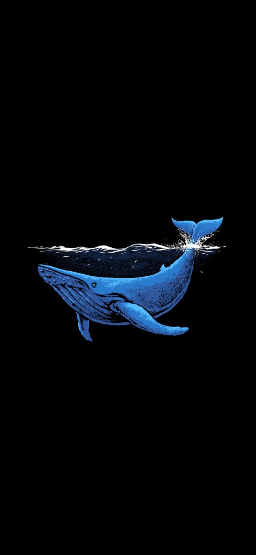 Image Blue whale, whale, minimalist phone, liquid, Finn