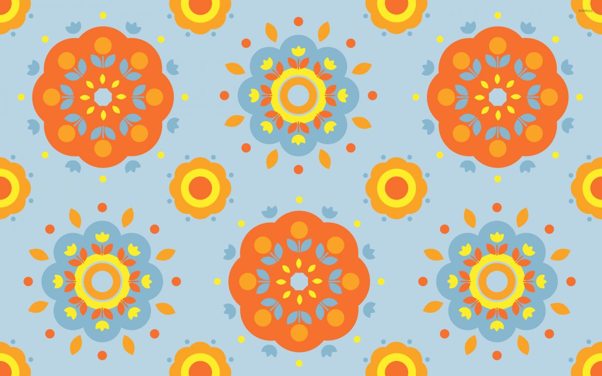 Ilustración Floral Amarilla y Naranja. Wallpaper in 2560x1600 Resolution