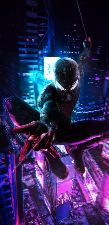 Image amazing miles morales, spider-man, Miles Morales, cyberpunk, art