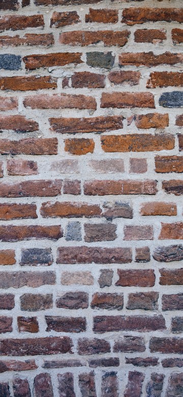 Image brown and black brick wall