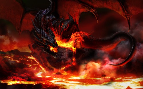 Image dragon, heat, fire, tail, fictional character