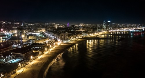 Image city lights turned on during night time