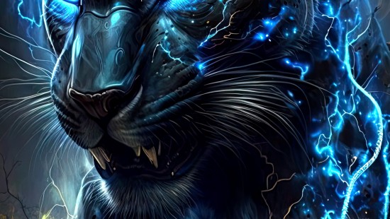 Image masai lion, lion, tiger, jaguar, painting