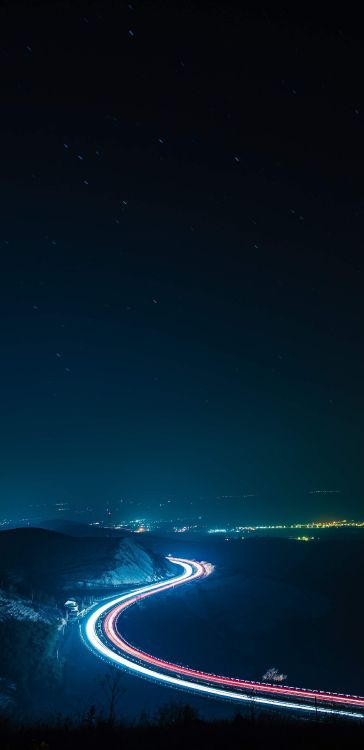 气氛, 车灯, 自然景观, 天文学对象, 午夜 壁纸 2040x4194 允许