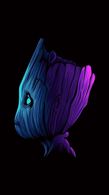 Image baby groot, Groot, art, petal, purple
