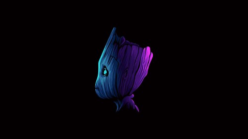 Image baby groot, Groot, art, petal, purple